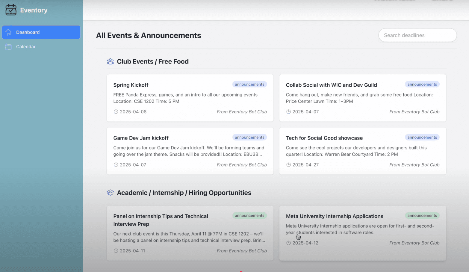 Eventory - Discord Event Tracker